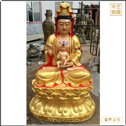 純銅貼金觀(guān)音像