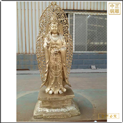 廠(chǎng)家批發(fā)佛堂貼金西方三圣佛像