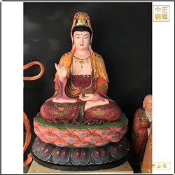 坐像彩繪觀(guān)音佛像訂制