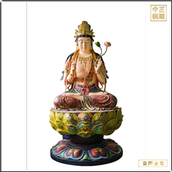 彩繪手拿柳枝銅觀(guān)音像