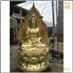 帶背光觀(guān)音菩薩銅像雕塑廠(chǎng)家