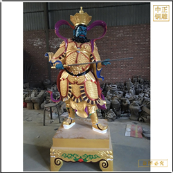 彩繪純銅四大天王佛像