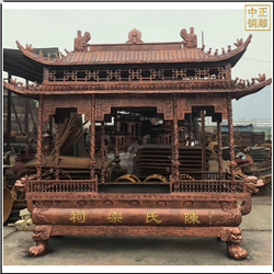 鑄銅長(cháng)方形銅香爐定制
